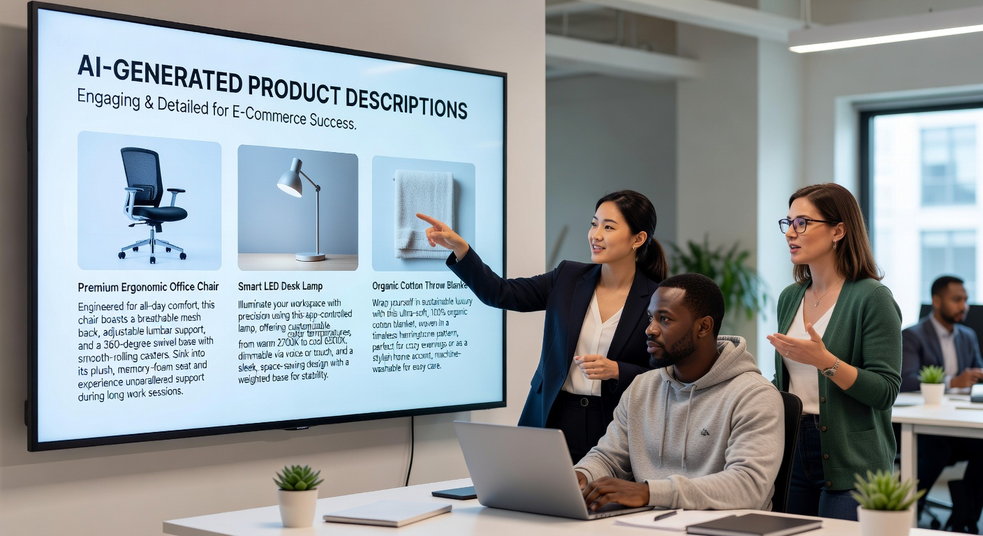 AI generating product descriptions at scale for an e-commerce catalogue