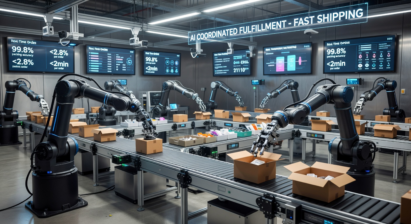 Robotic fulfilment centre orchestrated by AI